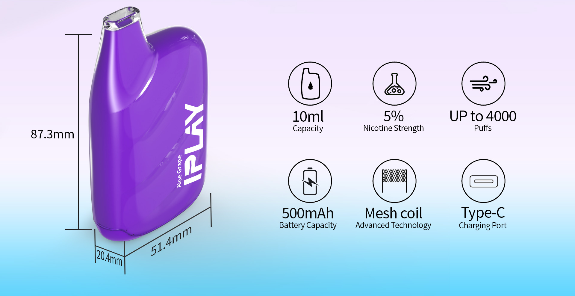New Wholesale IPLAY X BOX 4000 Puffs Type C Electronic Smoking Disposable Vape 8