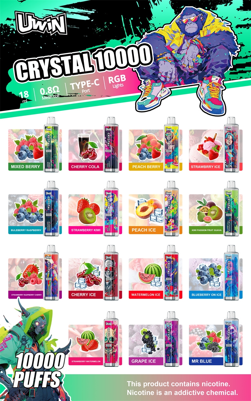 Wholesale Uwin Crystal 10000 Puffs Non Nic Salt Disposable Vape Bar 9