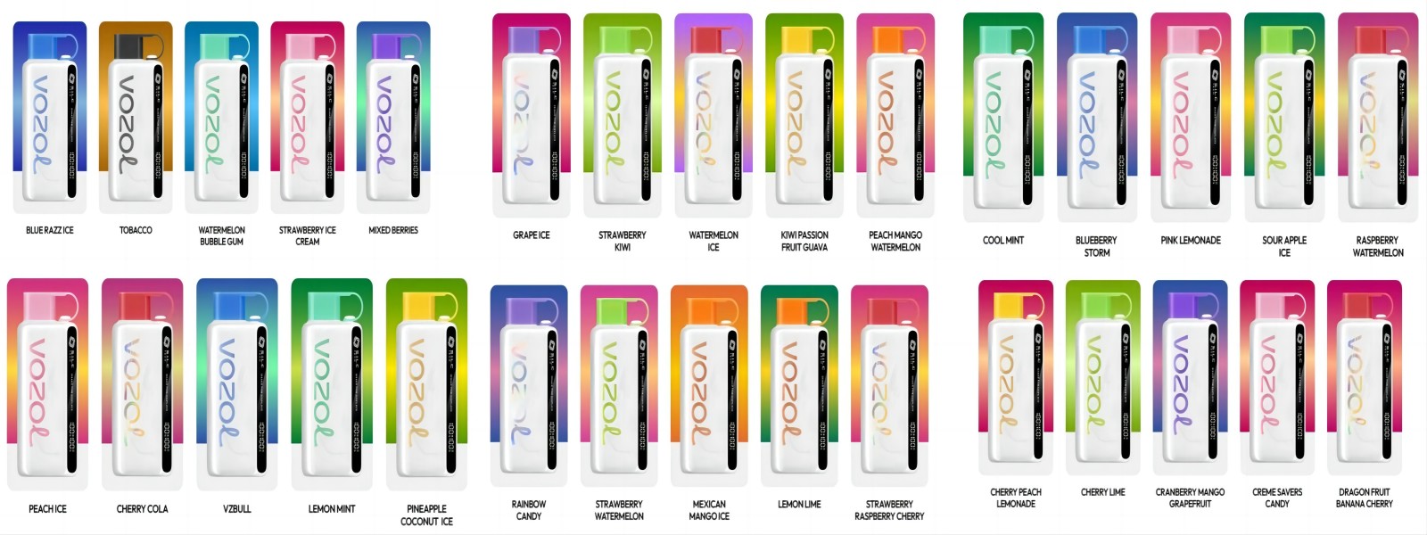 available flavor list of vozol star 9000 puffs