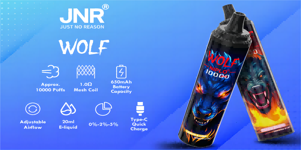key features of JNR Wolf Niplo 10000 Puffs