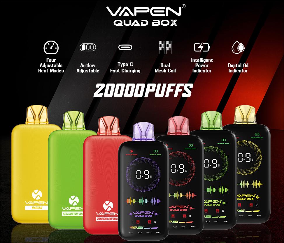 vapen quad box 20000 puffs product highlights