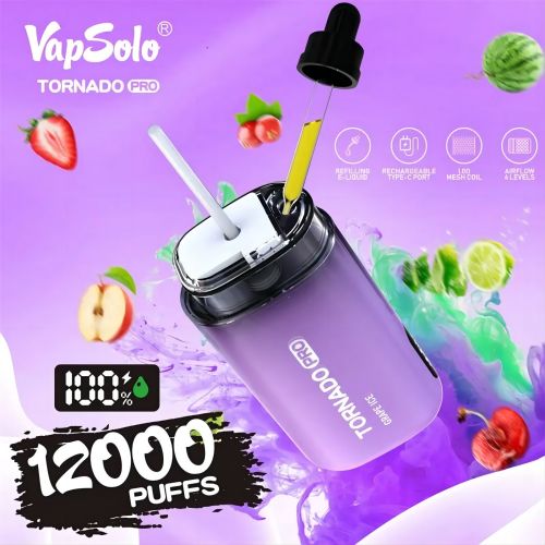 vapsolo tornado pro 12000 puffs key features