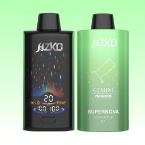 HZKO Sour Apple Ice Flavored Dual Mesh Coil Disposable Vape 1