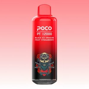 POCO Black Ice Dragon Fruit Strawberry Flavoured 5% Nicotine Disposable Vape Pen 1